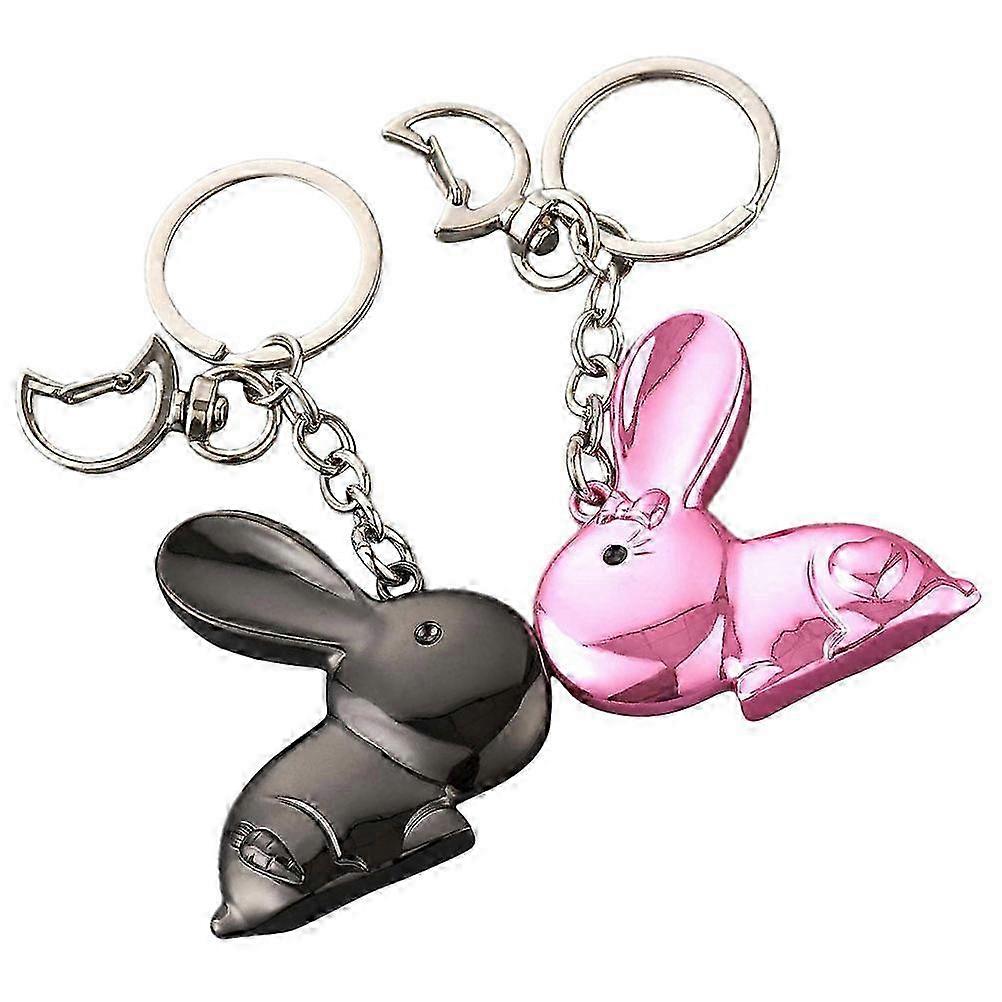 Rabbit Shape Keychain Cute Bunny Keyrings Everyday Use Zinc Alloy Key Organization 2Pcs
