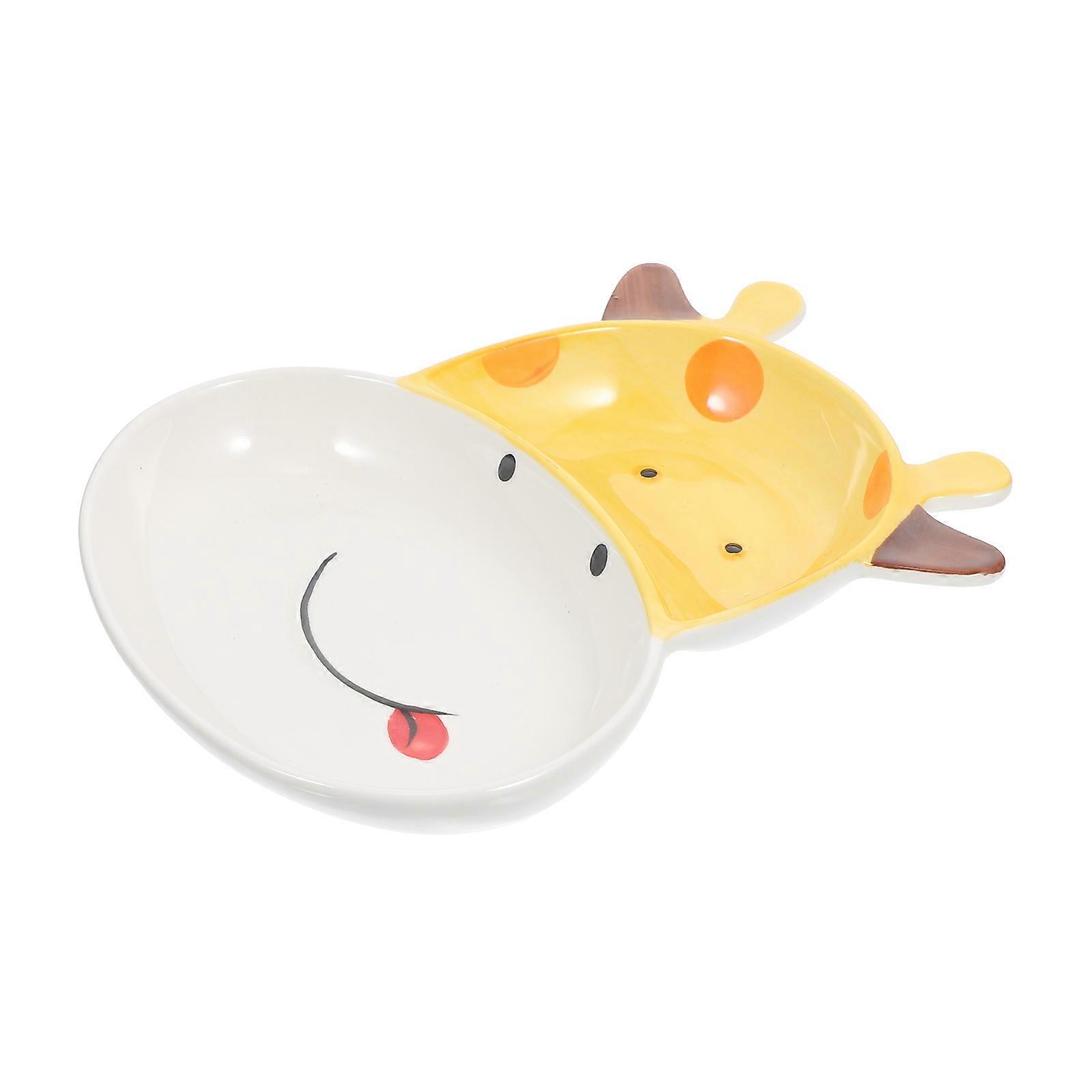 Adorable Dinnerware Ceramic Children Plate Irregular Shape Home Use Easy to Clean 1Pcs