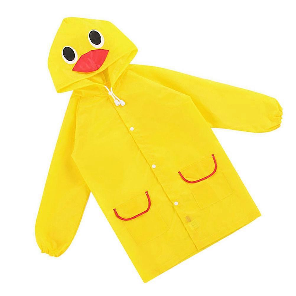 Durable Kids Rain Poncho with Hood in Yellow Made of Polyester for Outdoor Activities Suitable for Height 80130cm