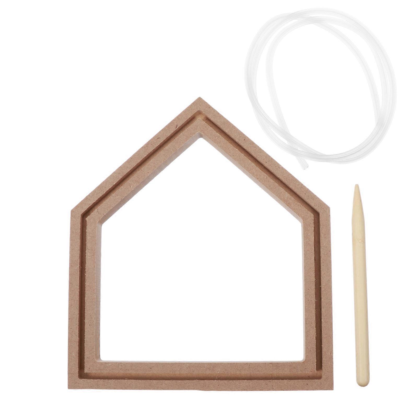 Embroidery Display Frame Family Embroidery Fixing Special Shape Beige 21.5X19.5CM 1Set