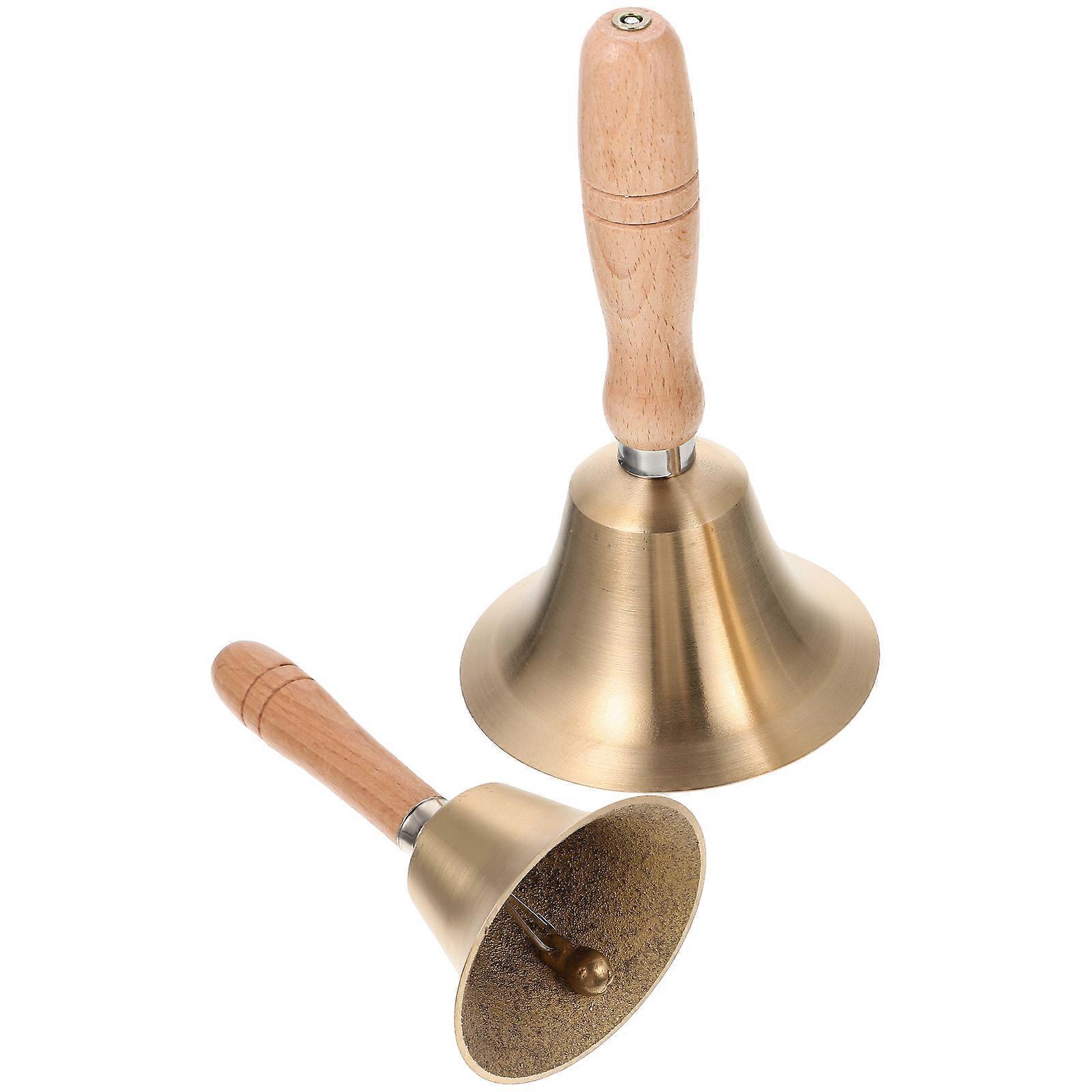 Wooden Handle School Bell Decorative Festival Adornment for Restaurant Classroom Creative Bells for Parties Events