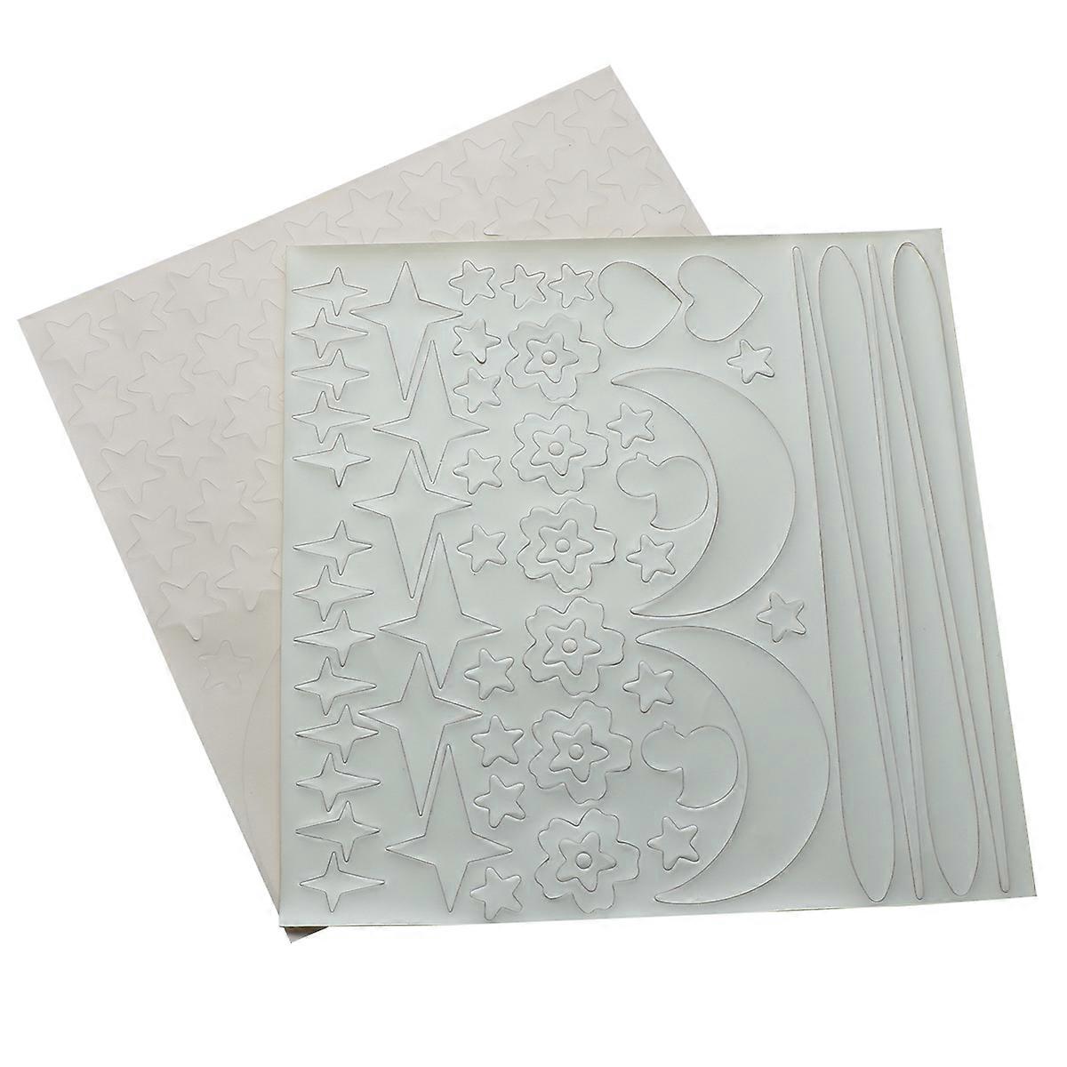 Glowing Sticker for Decoration Use Environmental PVC Material Assorted Color Easy to Apply Removable 2 Sheets