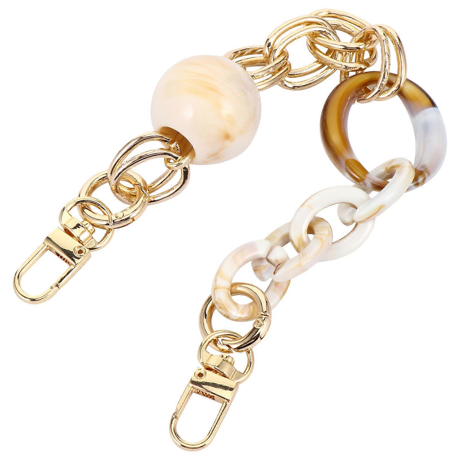 Retro Acrylic Bag Chain Decorative Strap Beige Color Lightweight and Portable for Decoration 1Pc