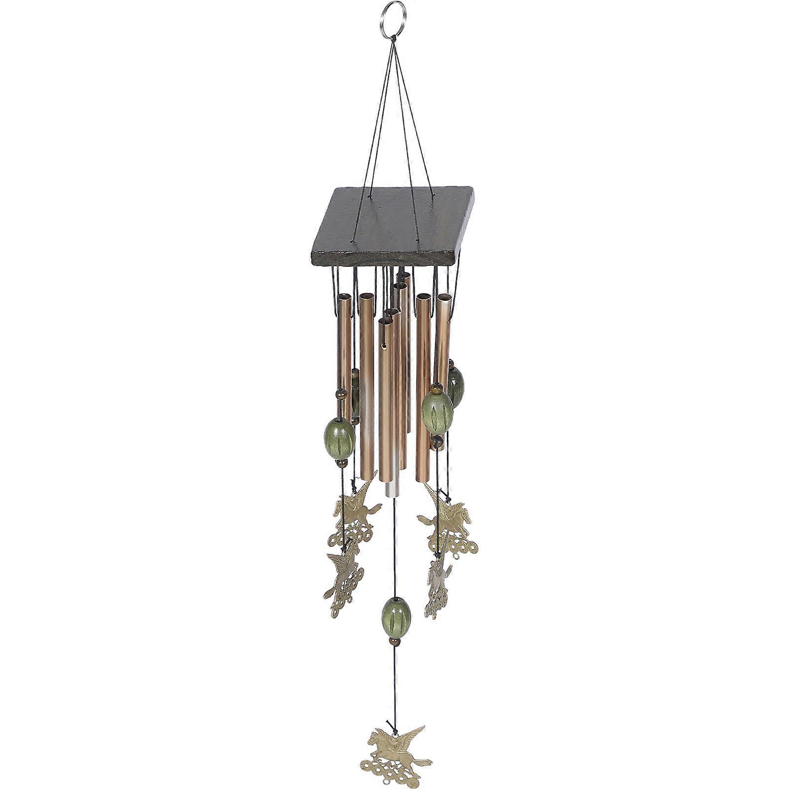 8 Tube Metal Wind Chime for Decoration Multi Colored Horse Design with Gentle Sound and Relaxing Atmosphere