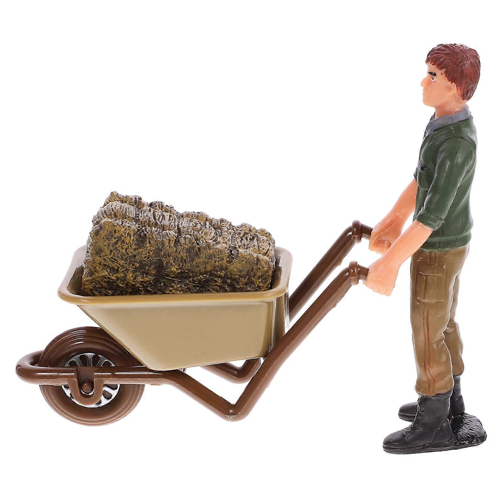 Kids Farm Scene Model 1 Set Play Set Realistic Workers Plastic Lifelike