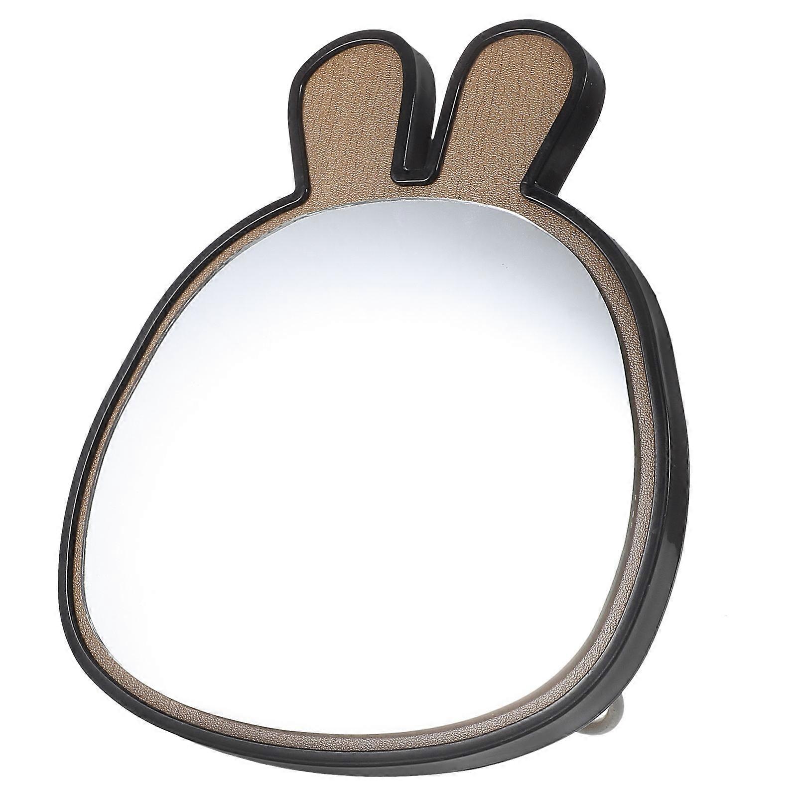 Table Mirror Cute Wooden Animal Shaped Makeup Mirror For Home Use Khaki 17.00X15.00X1.00CM High-Definition Reflection 1Pack