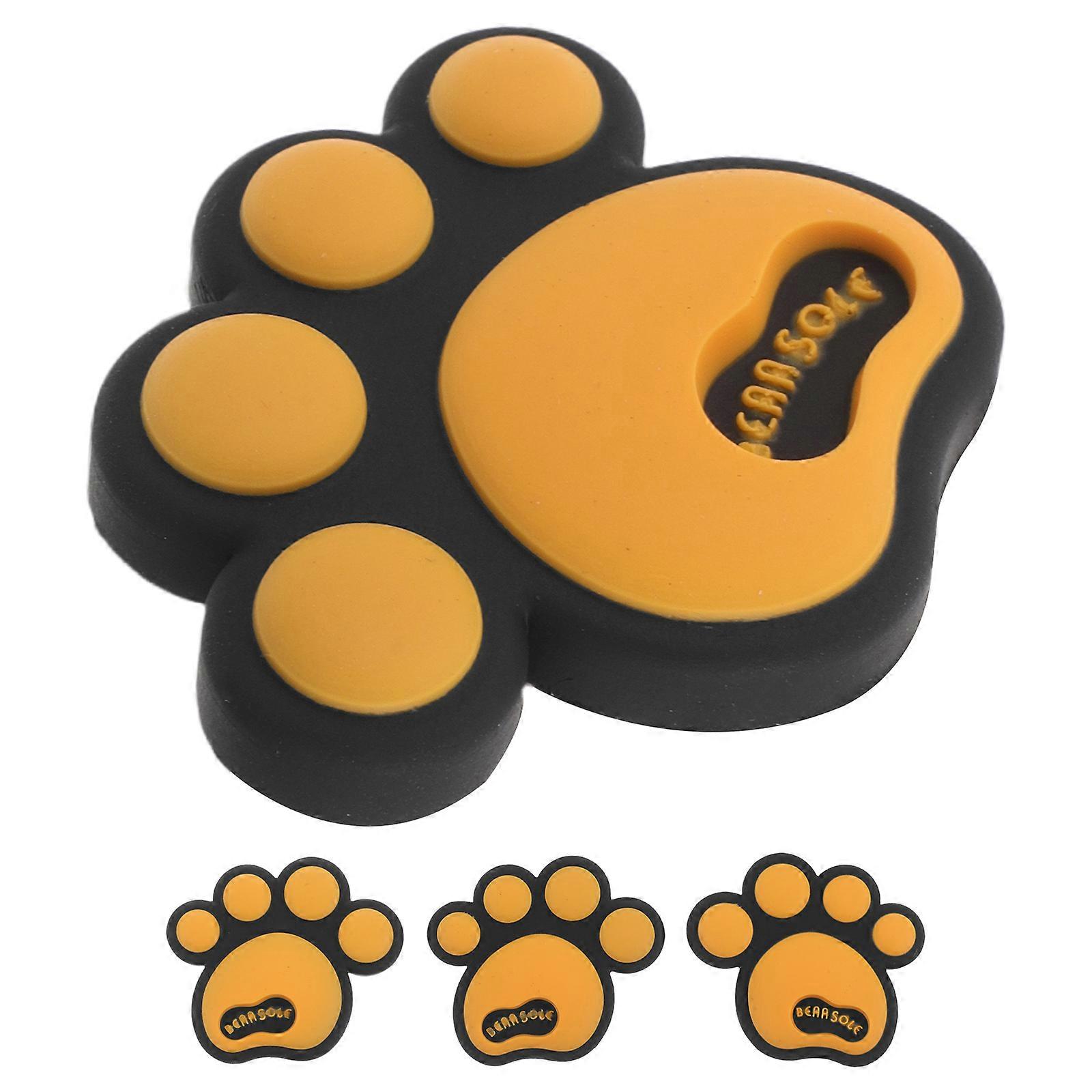 Collision Protection Antislip Performance Paw Shape Car Body Decoration Rubber Decals for Cars Orange 4Pcs