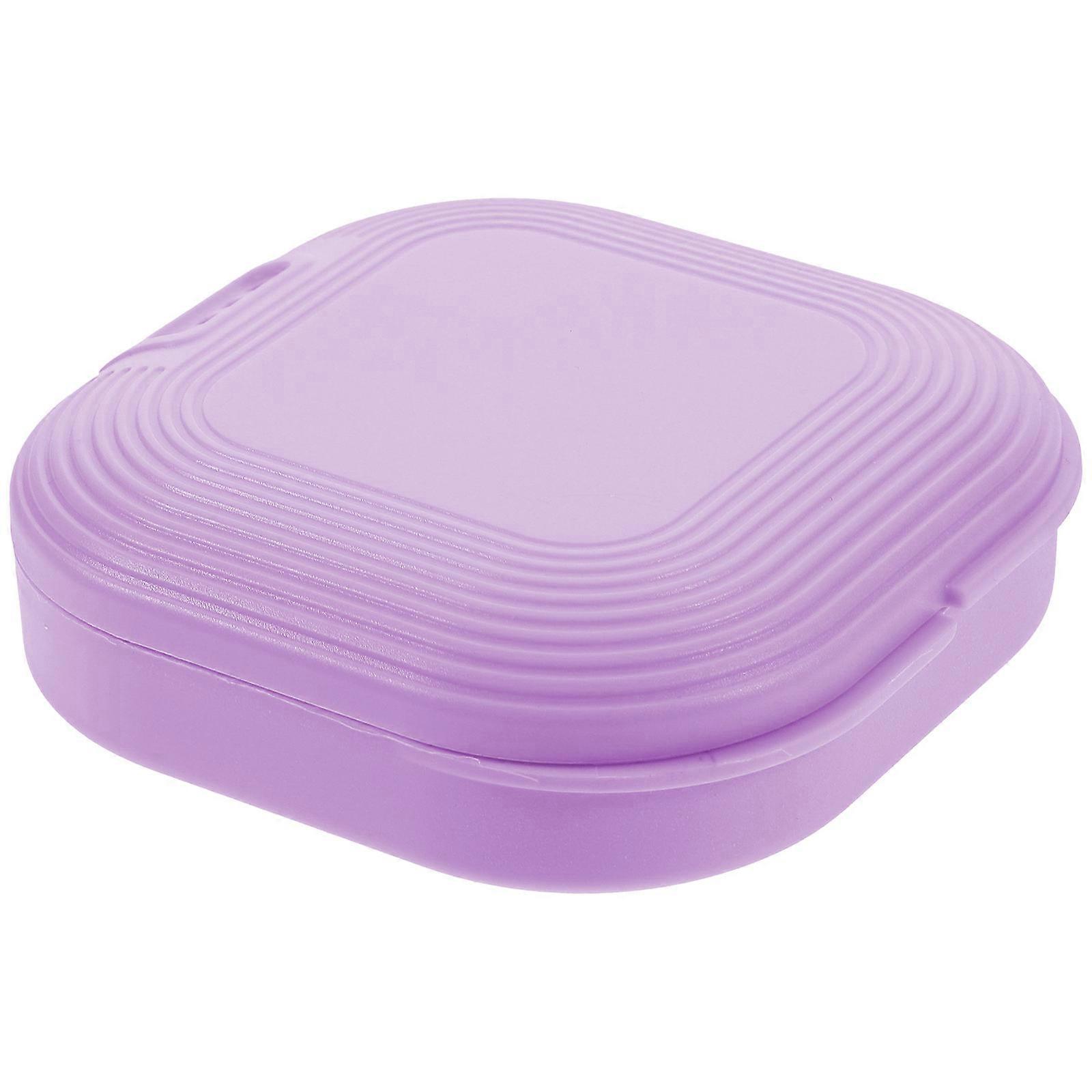 Violet Portable Retainer Case for Storage Durable ABS Practical Orthodontic Holder 3.15 x 2.36 x 1.18 Inches