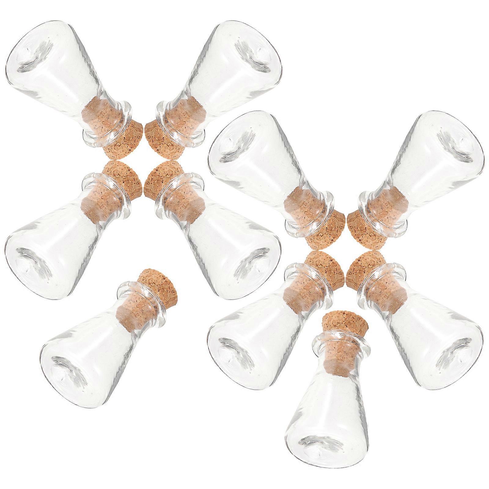 12pcs Mini Transparent Glass Wish Bottles with Cork Stoppers – Small DIY Hanging Decor Vials for Wedding, Party, Storage & Spell Jars – Craft Supplies