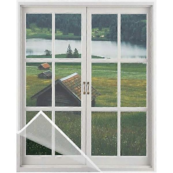 Fiberglass Window Mosquito Net, Self-Adhesive DIY Mesh, Fits Multiple Windows (White, 100x100cm)