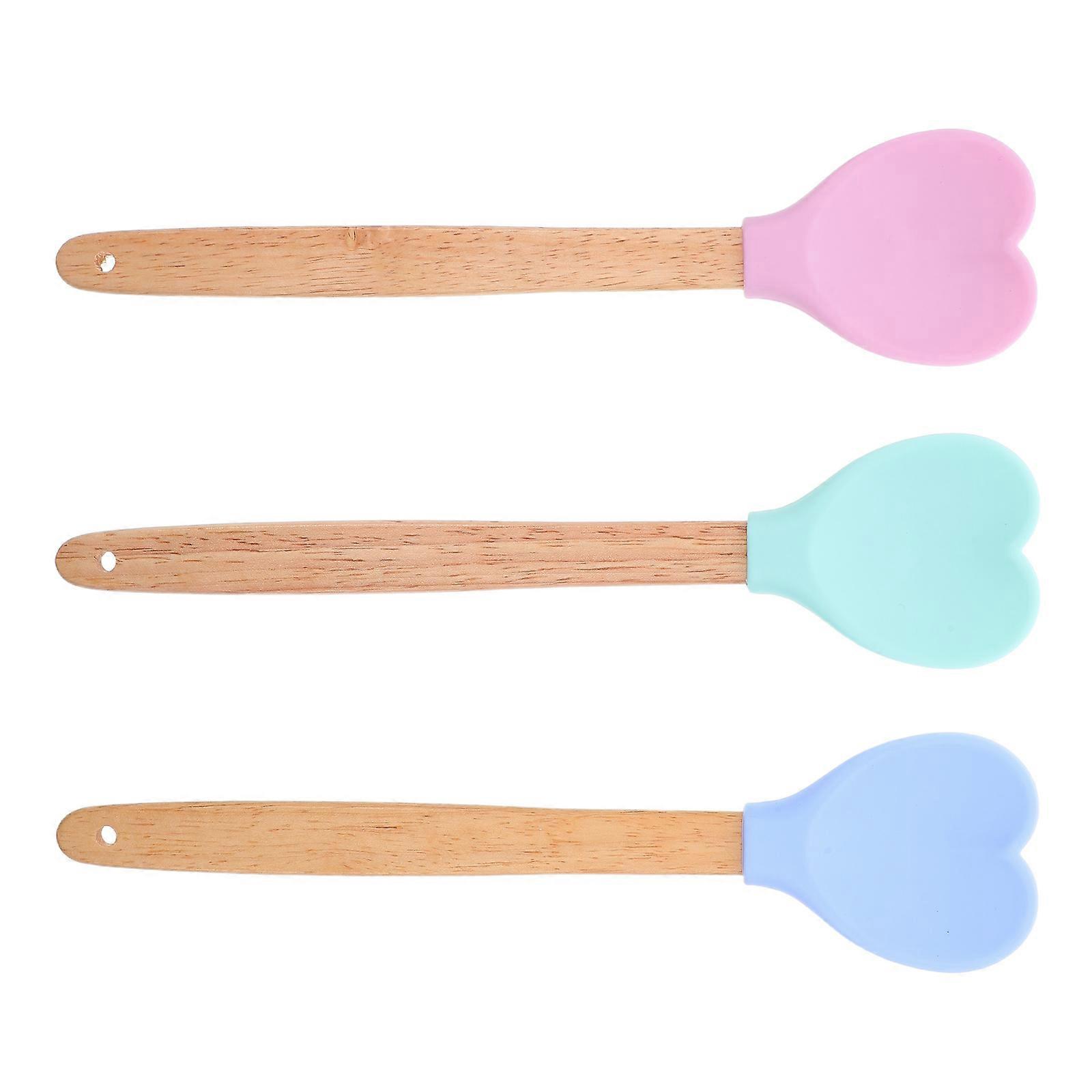 Silicone Spatula Spoon 3Pcs Assorted Color for Kitchen Baking with Non-Stick