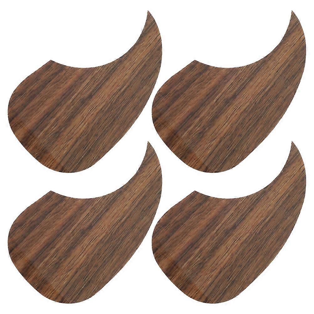 4pcs Guitar Decorative Wood Grain Replacement Guard Plate for Acoustic Guitar Sound Enhancing Protective Plate
