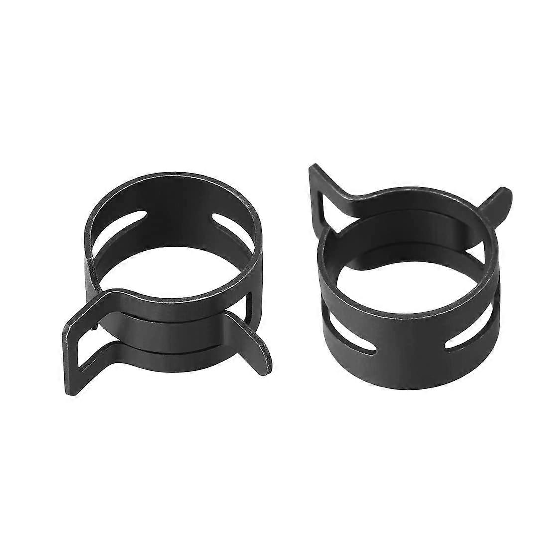 Pipe Clamps 19mm Steel Band Clamp for Fuel Line and Silicone Hose, Black, Pack of 10, Spring Action Design