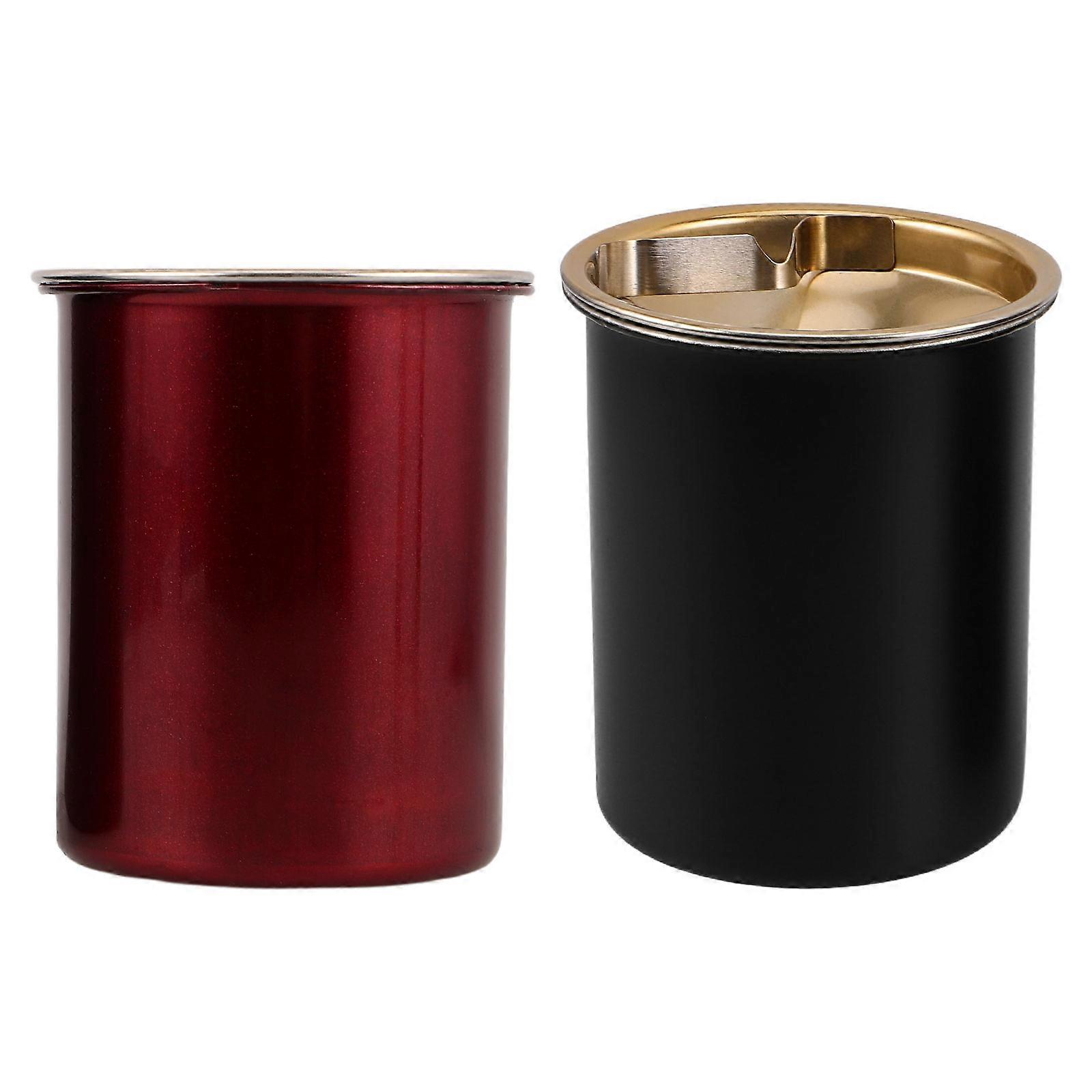 Here's a refined and professional product description for the **2pcs Windproof Stainless Steel Ashtray with Lid**:
**2 Pack Windproof Stainless