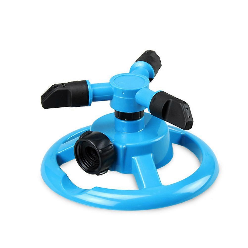 Blue ABS Garden Water Sprinkler with 3 Adjustable Arms for Efficient Lawn Irrigation Covering 5075 Square Meters