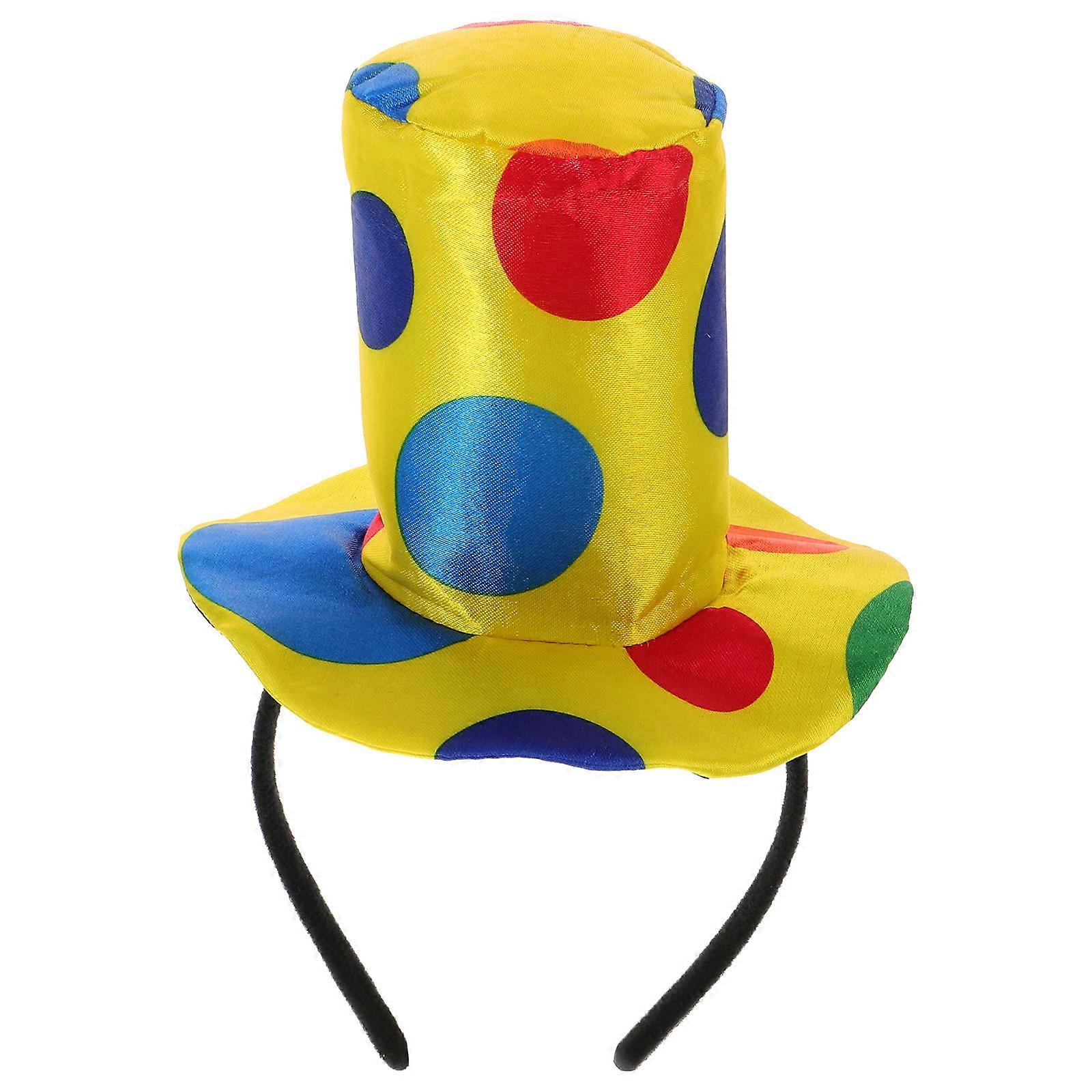 Headband Clown Hat Carnival Costume Funny Performance Prop Clown Headdress for Adults Kids Irregular Sized Polka Dots