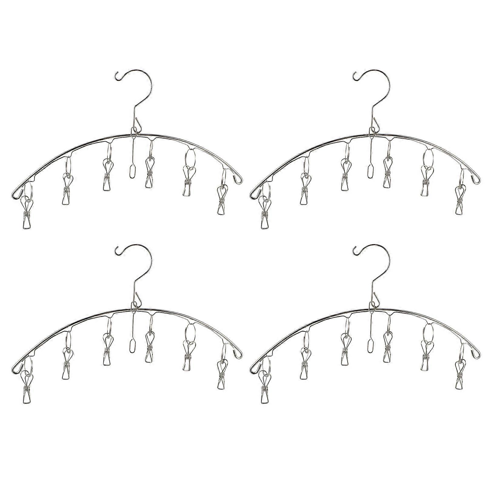 Stainless Steel Windproof Drying Clips, Multi Function Hangers with High Elastic Socks Clips, Space Saving Laundry Organizer for Home Use