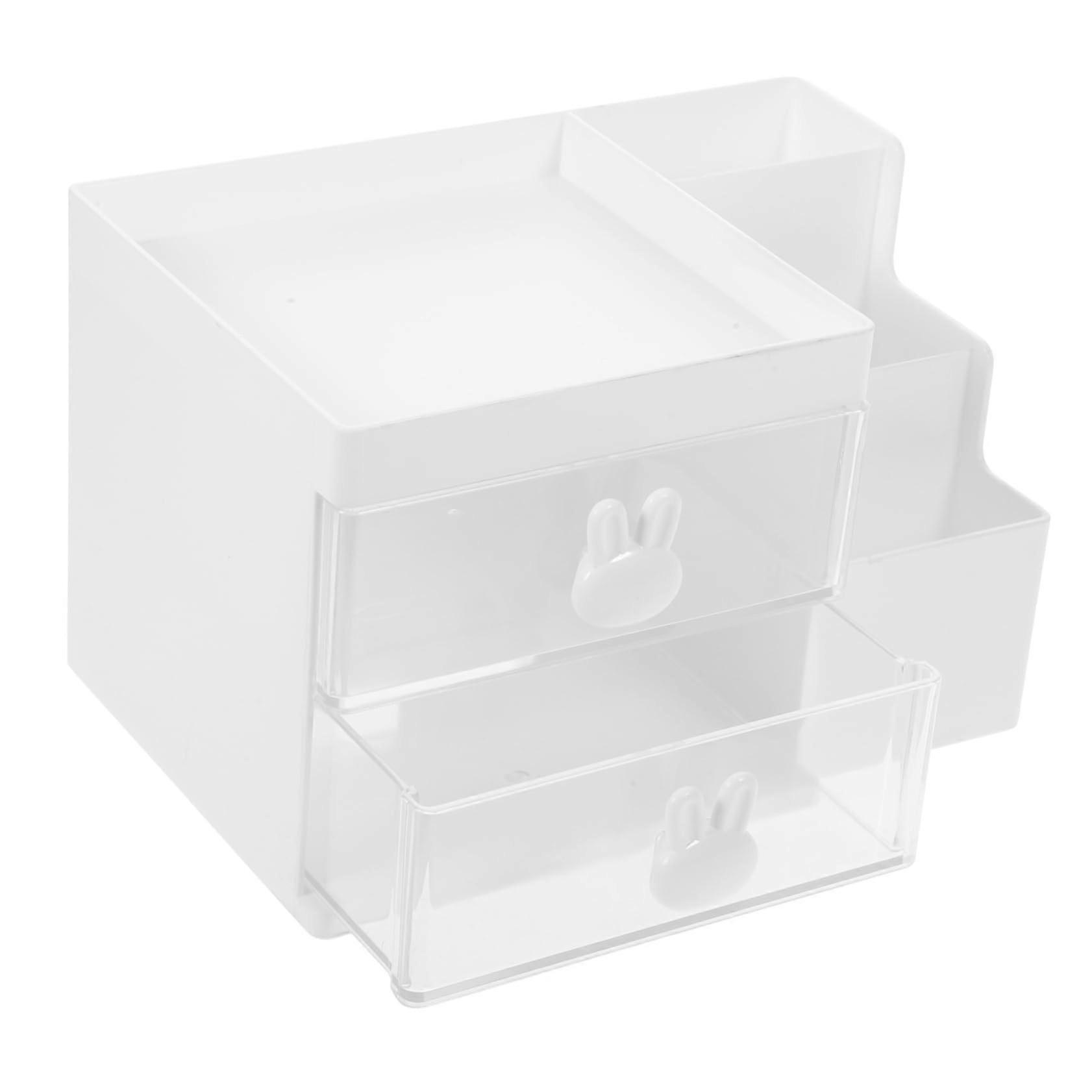 Multifunctional desk organizer for office supplies, documents, pens, white