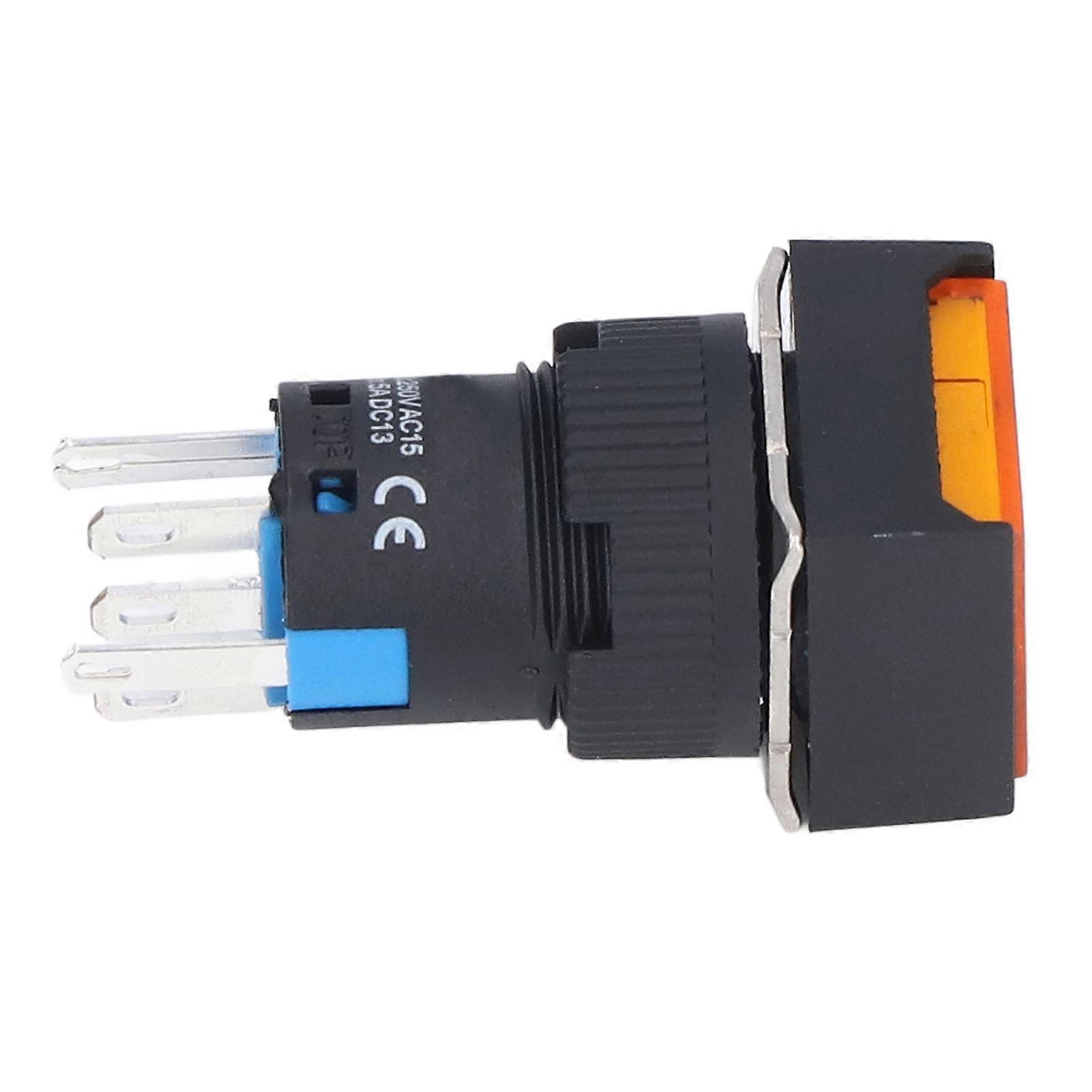 25Pcs BEM-LA16-11DS-F 16mm Self Locking Push Button 12V Yellow