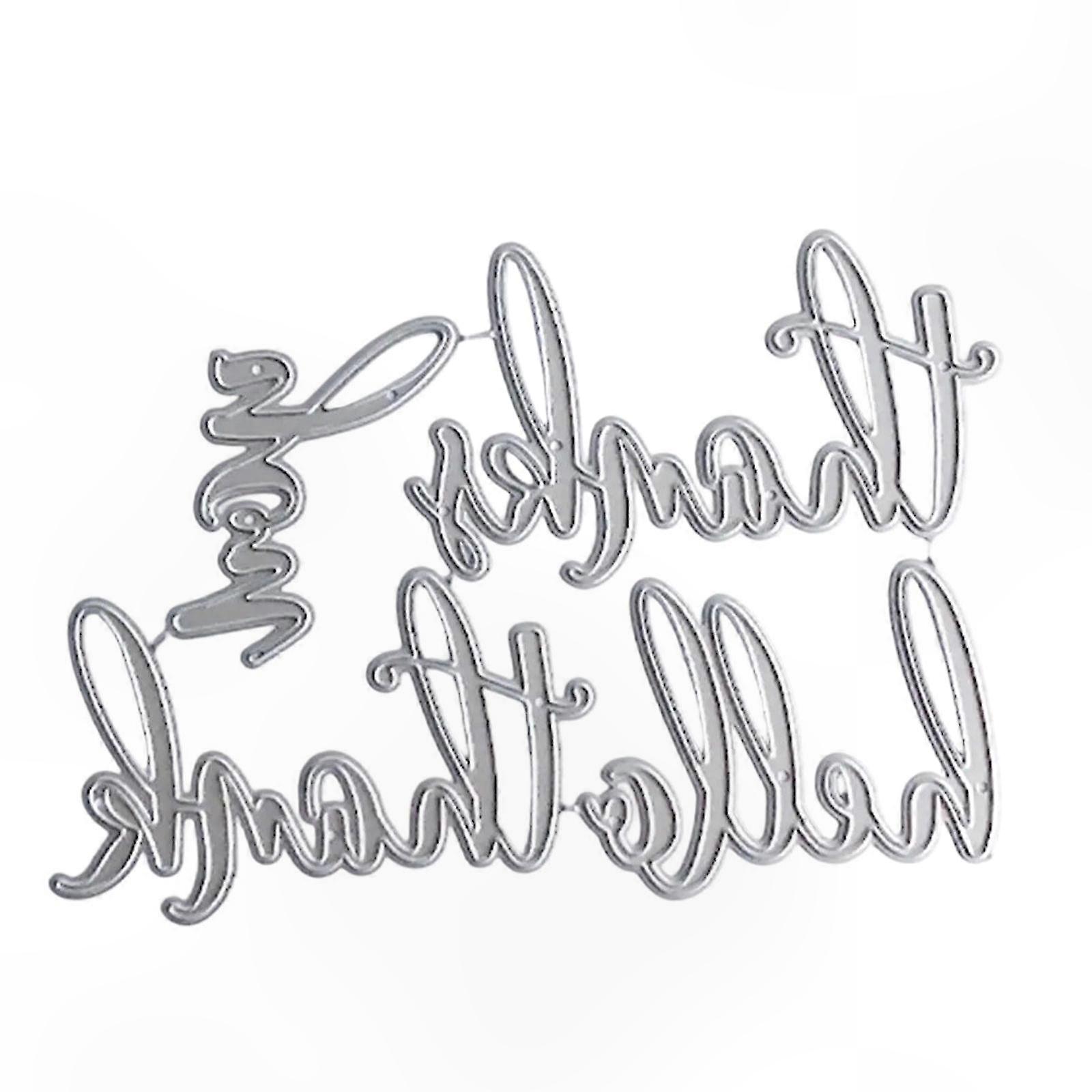 مرحبا شكرا لك رسالة يموت قطع المعادن Eming قوالب القطع قوالب لصنع بطاقة سكرابوكينغ مجلة ألبوم صور