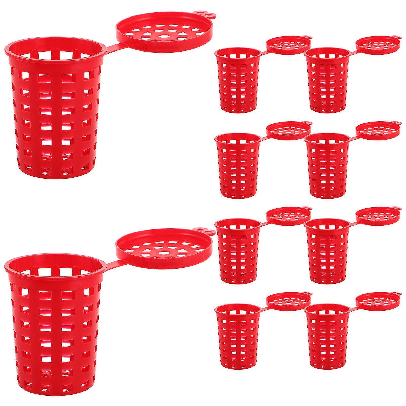 Bait Cage For Fishing 10Pcs Large Design Ideal For Outdoor Fishing Sessions With Red Color And Square Shape