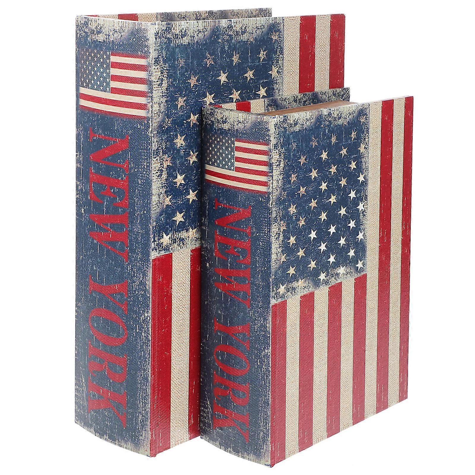 Antique Decorative Book Boxes For Book Shelf Decoration Suitable For Friends And Family In 30X20.7X7.5Cm Size 2Pcs