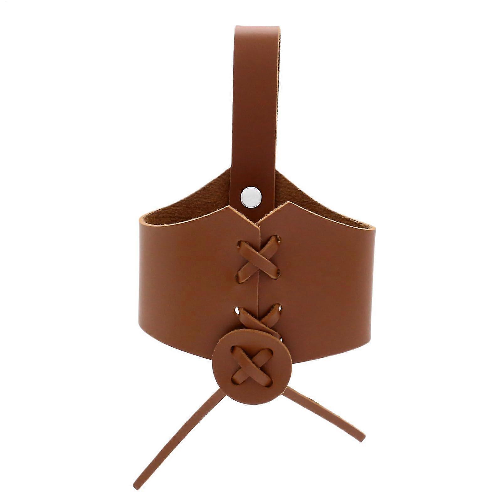 Cup Sleeve, Reusable PU Leather Travel Mug Holder | Non-Slip Portable Drinking Sleeve with Belt Loop for Cosplay and Halloween