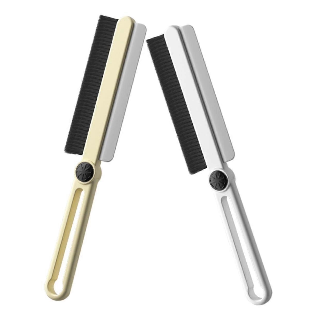 Efficient Cleaning Brush Set Two-Piece For Bathroom, Kitchen, Window Tracks - Ergonomic Handle, Soft Nylon Bristles