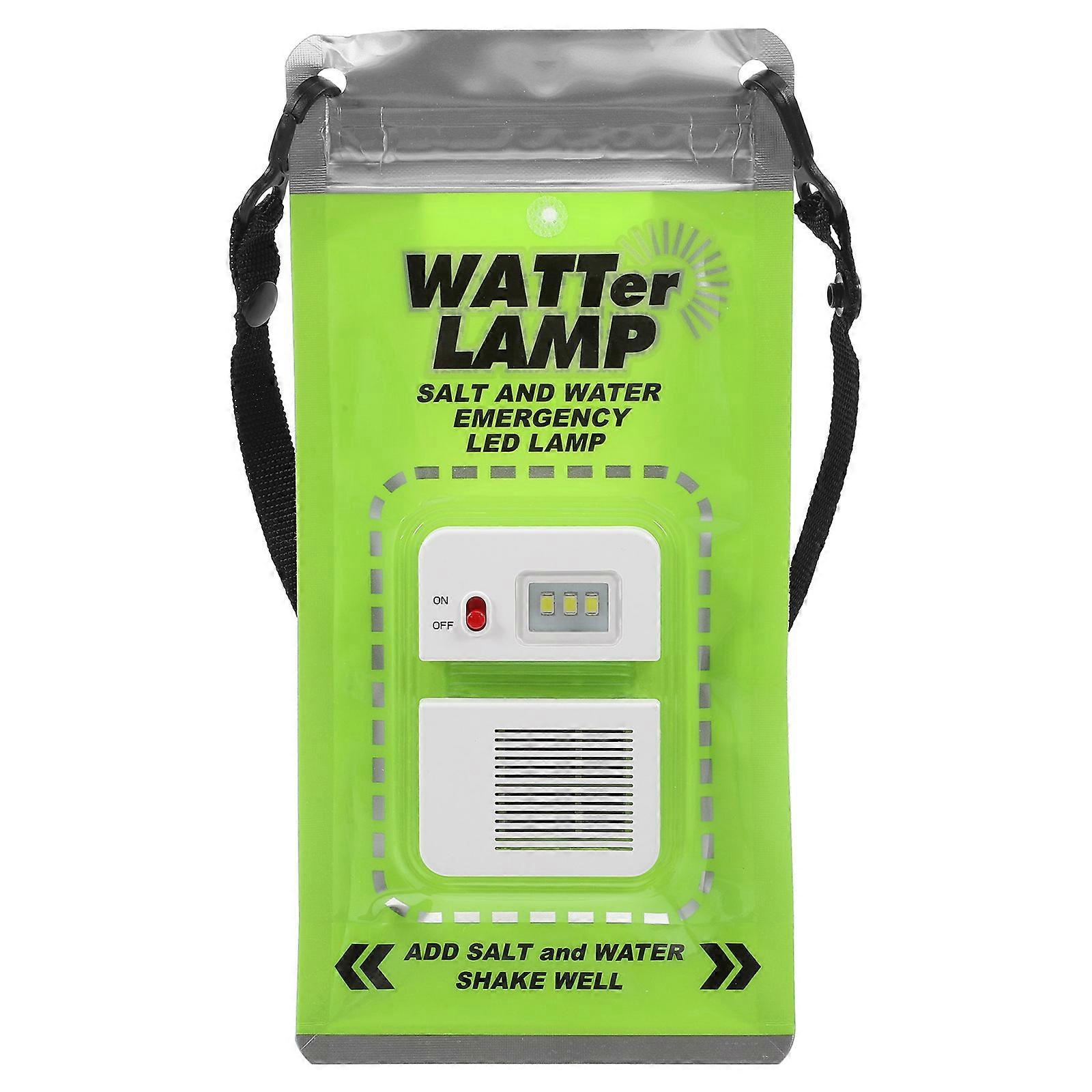 Green Saltwater Powered LED Lamp for Outdoor Use Durable ABS PP Material Portable and Lightweight