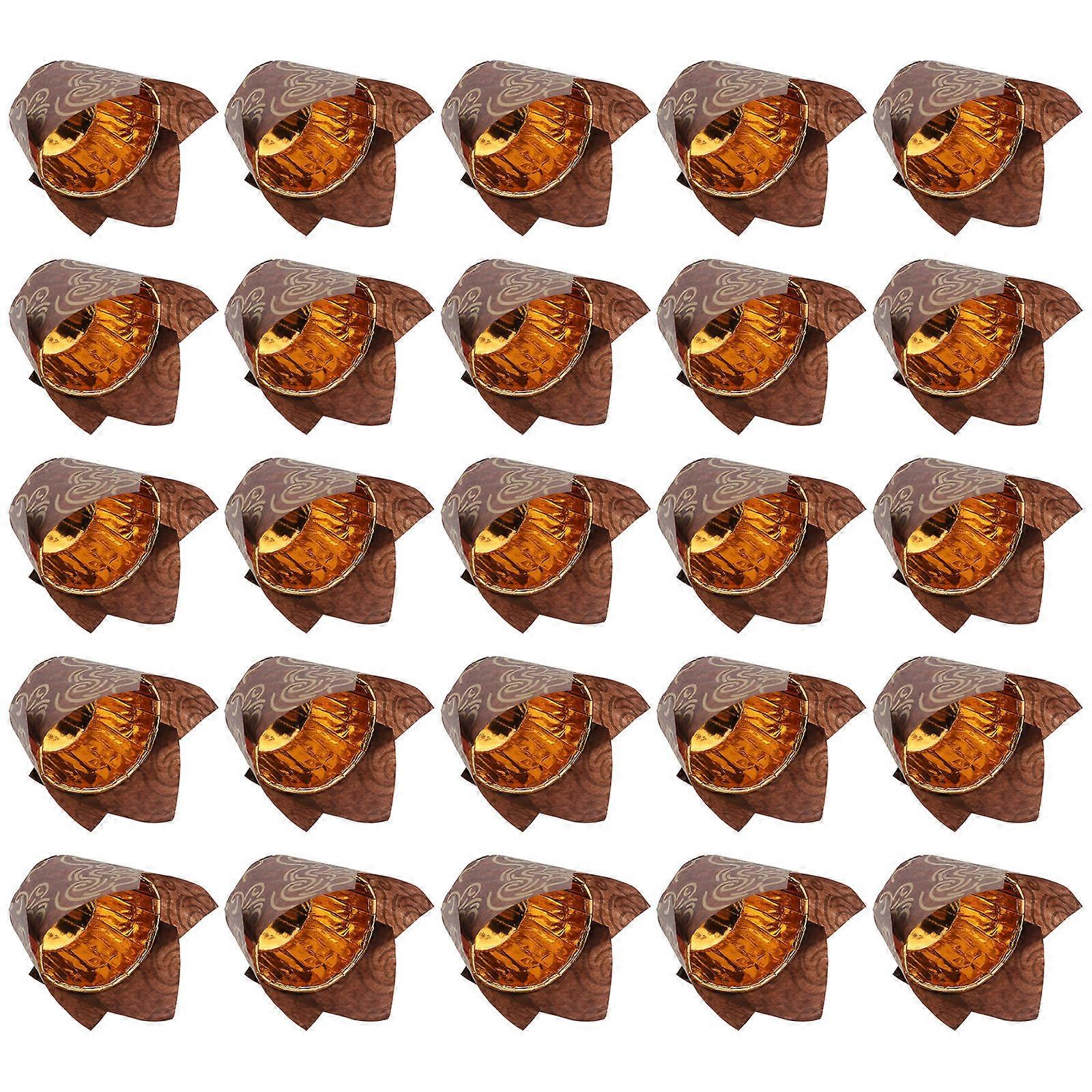 Coffee Paper Cake Liners for Kitchen Use Oil Proof and Waterproof with Tulip Shape 200 Pieces