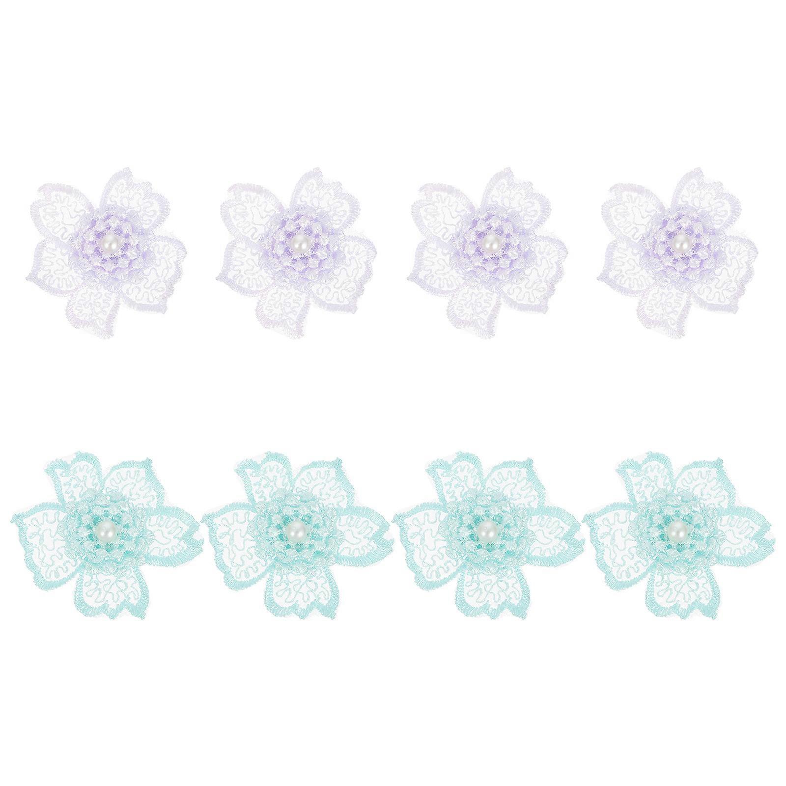 8 Assorted Color Repairing Flower Patches DIY Applique for Clothing Decoration and Repairing 8pcs