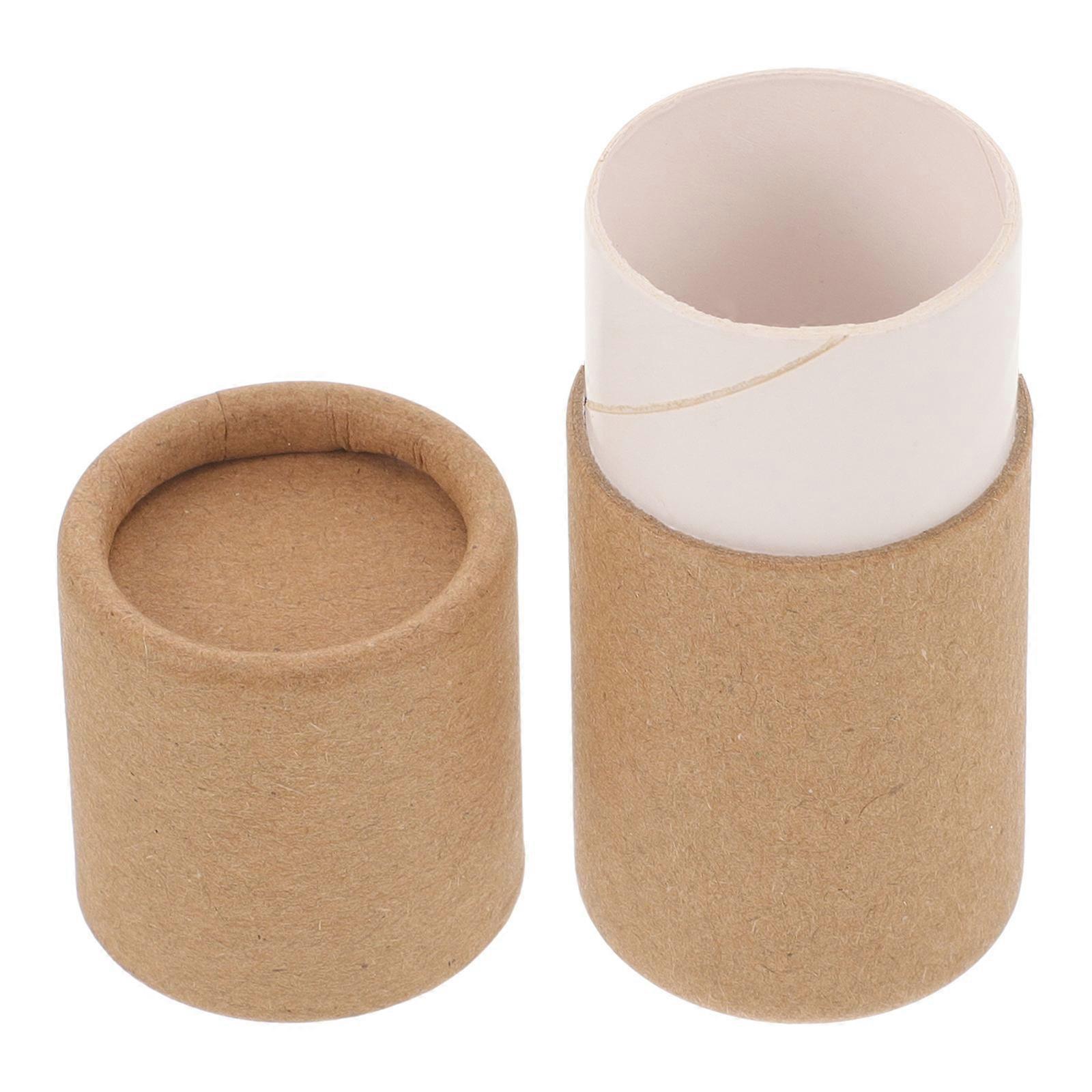 Kraft Paper Tube Gift Container for Essential Oil Roller Bottles, Thick Round Cardboard Storage Box for Cosmetic Organization and Travel Use