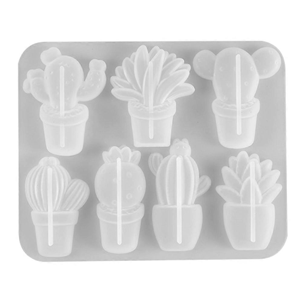 Silicone Cactus Mold for DIY Use Non-Stick Easy to Clean and Separate White Color 7 Different Kinds