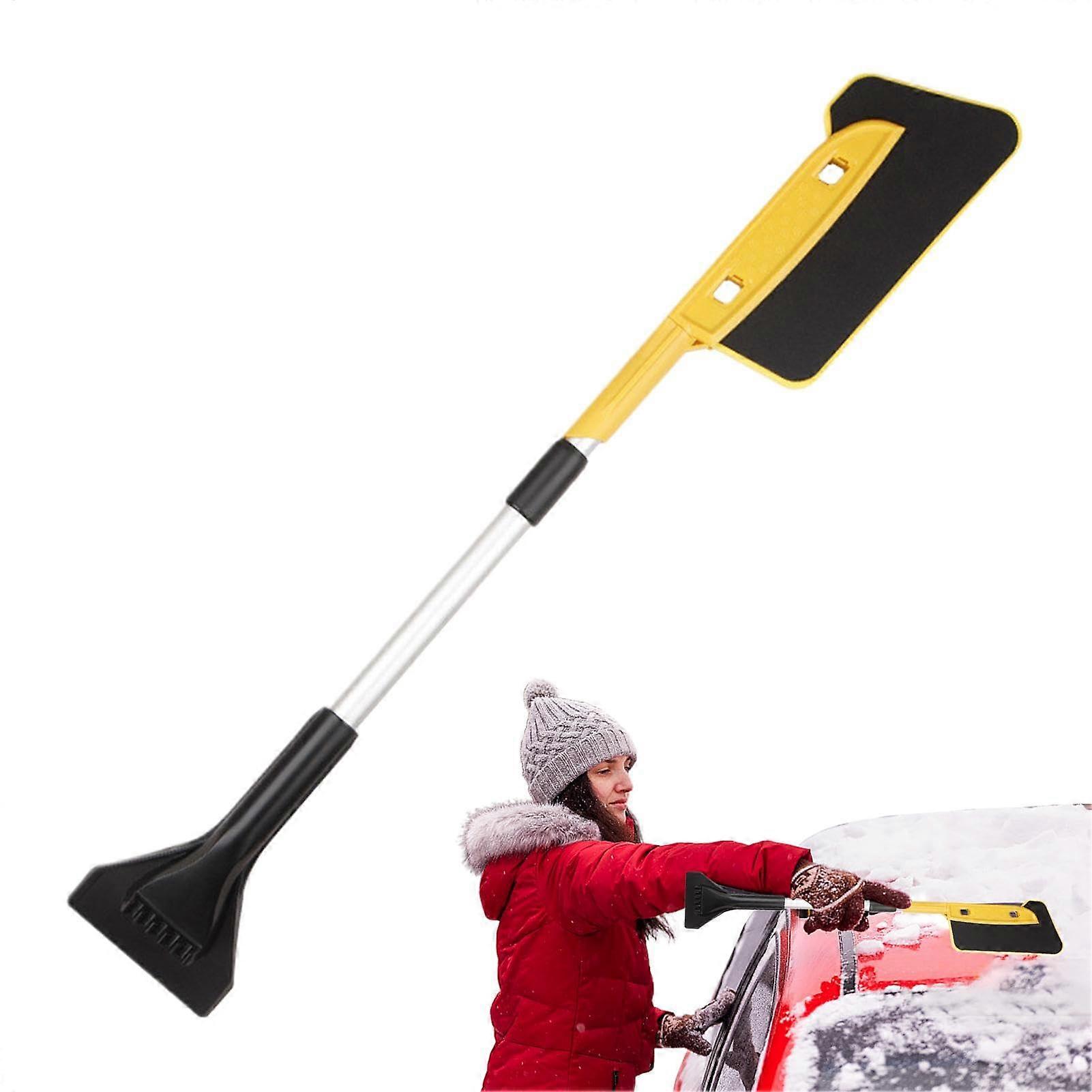 Ice Scraper And Brush For Car, Telescoping Ice Scraper, Removable Windshield Snow Brush, Sturdy Grip
