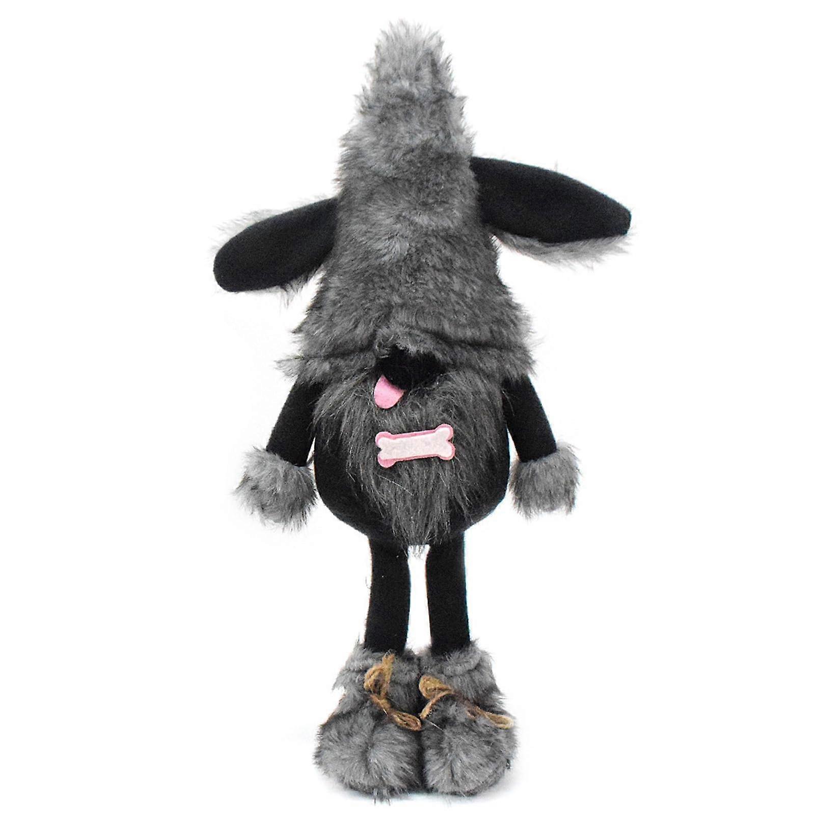 Mysterious Black Dog Gnome Statue Plush Doll Handmade Scandinavian Figurine Dog Ear Elf Figure Ornament Home Decor Ref: 7061