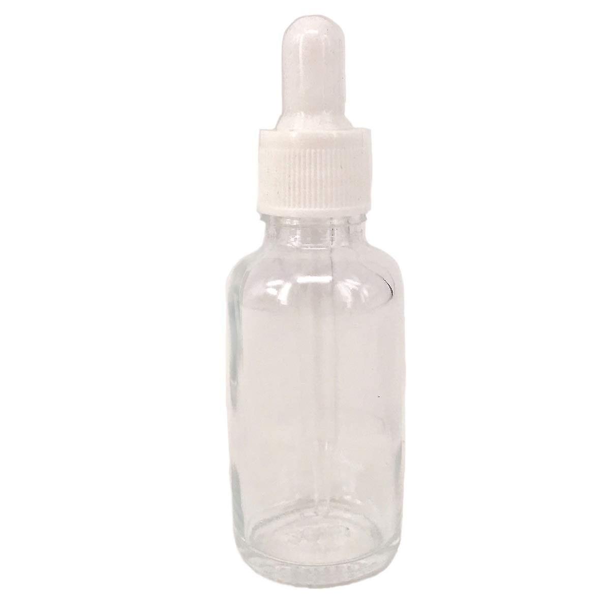 Clear Glass and White Dropper Bottles 30ml 5 Pack Glass Dropper Bottles For Essential Oils