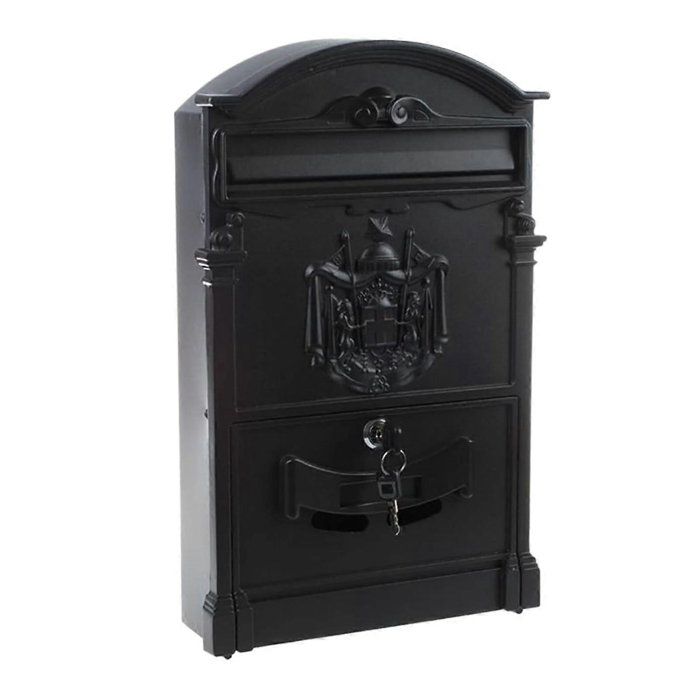 Aluminum Wall Mounted Mailbox with Lock for Secure Home Mail Storage and Outdoor Use