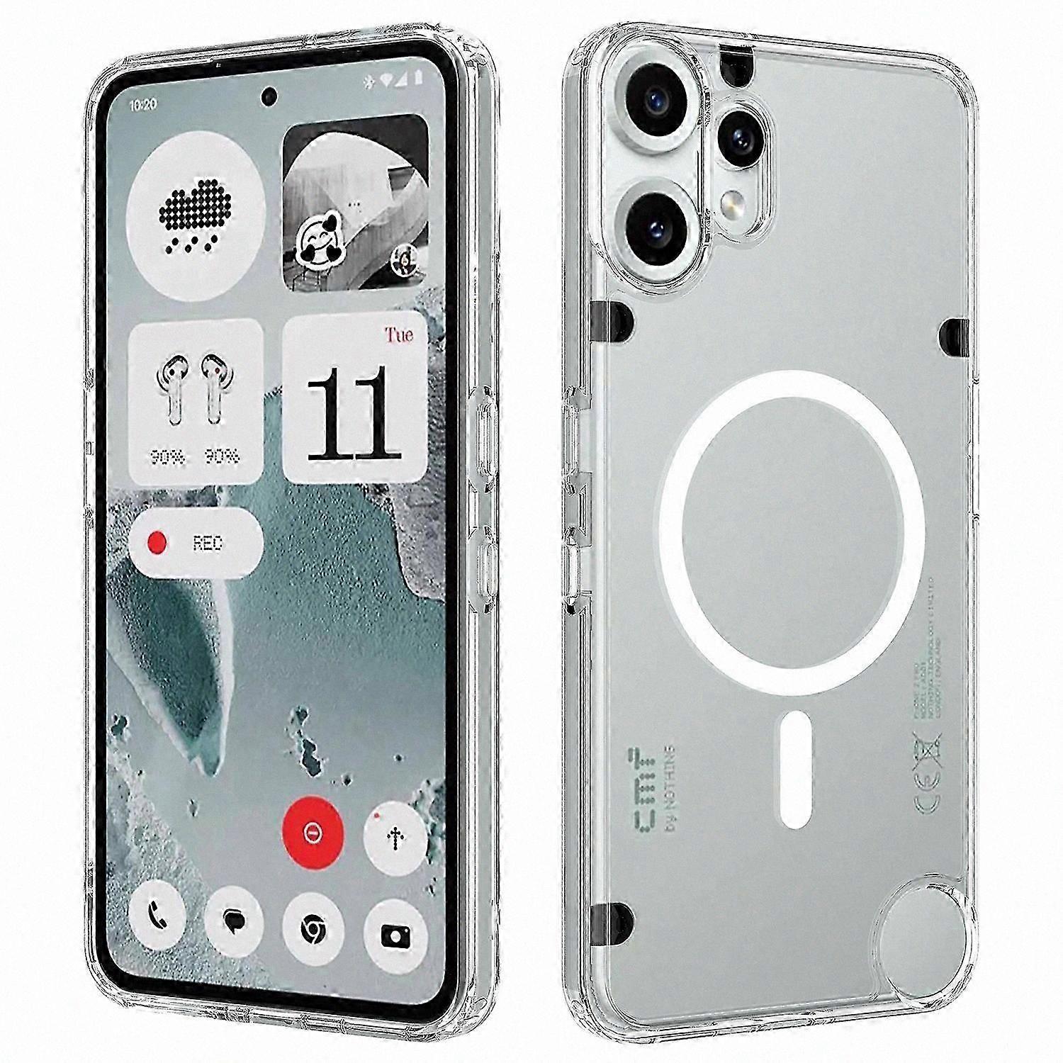 Clear Phone Case for Model 2 Pro, MagSafe Compatible, TPU Bumper with Acrylic Back Cover