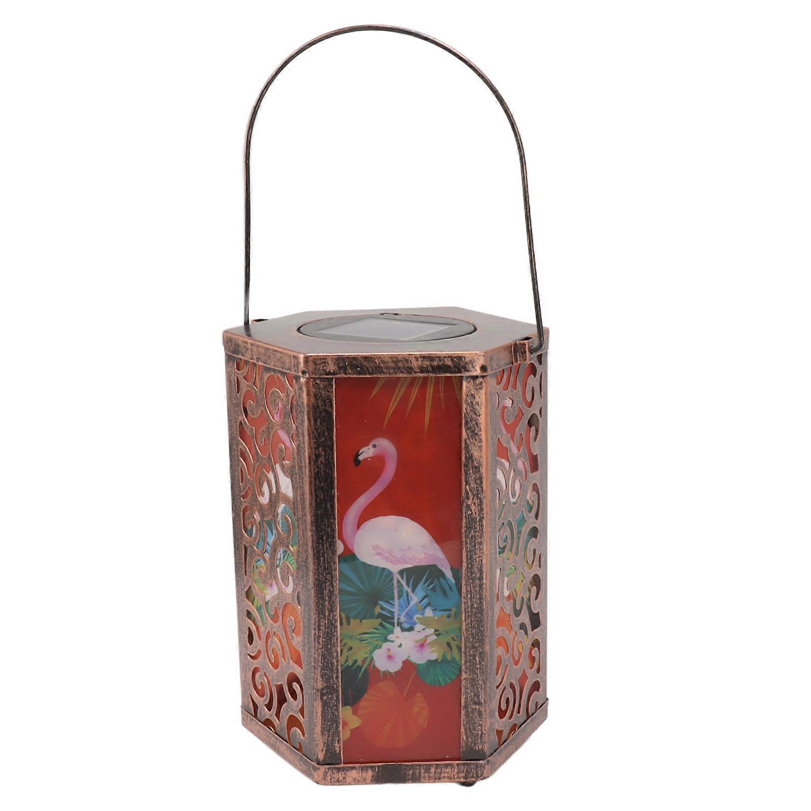 Garden Hanging Lights, Waterproof LED Decorative Lighting, Hexagonal Bird Pattern Lantern for Home Patio
