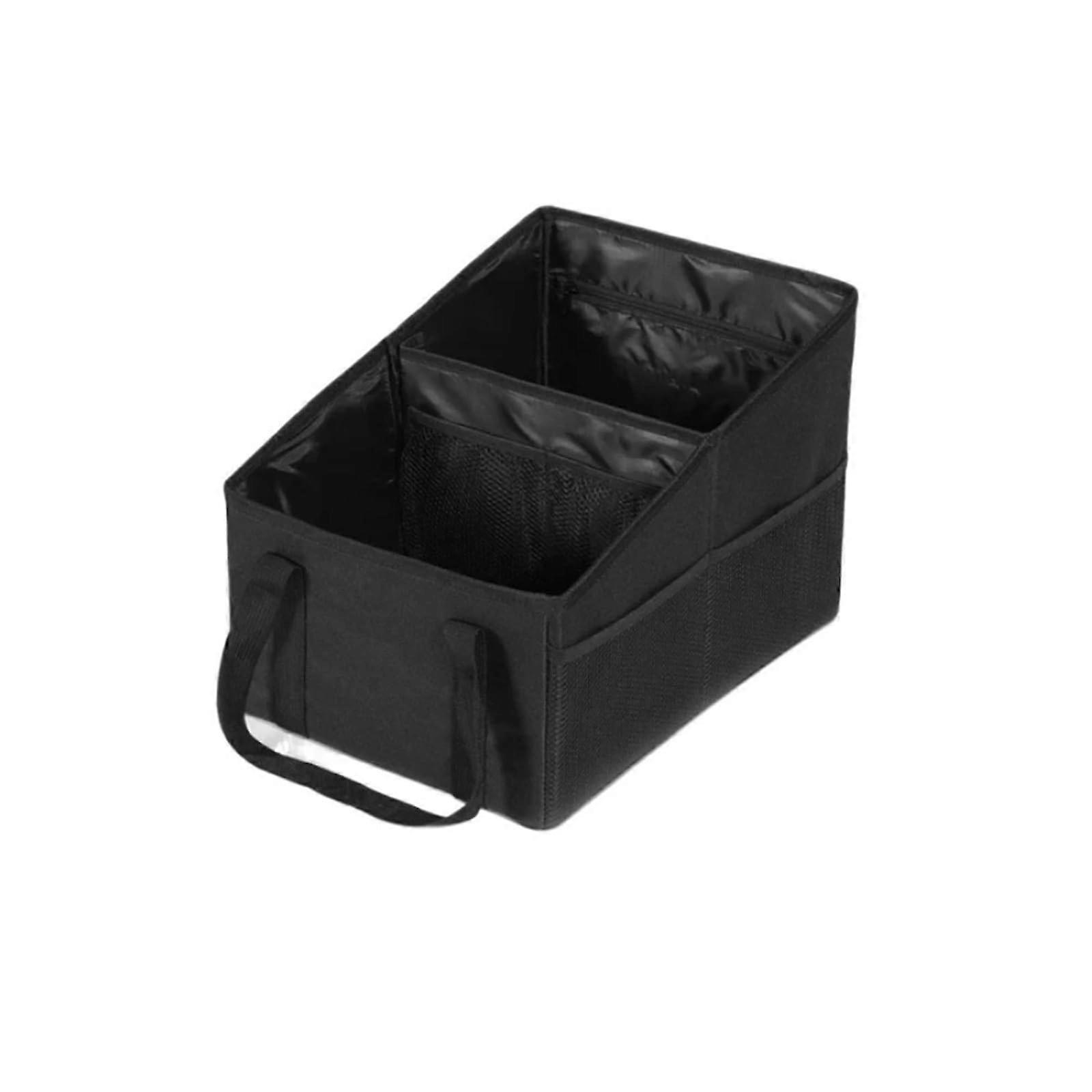 Black Car Trunk Organizer High Capacity Trunk Storage Box Car Seat Organizer Universal Fit