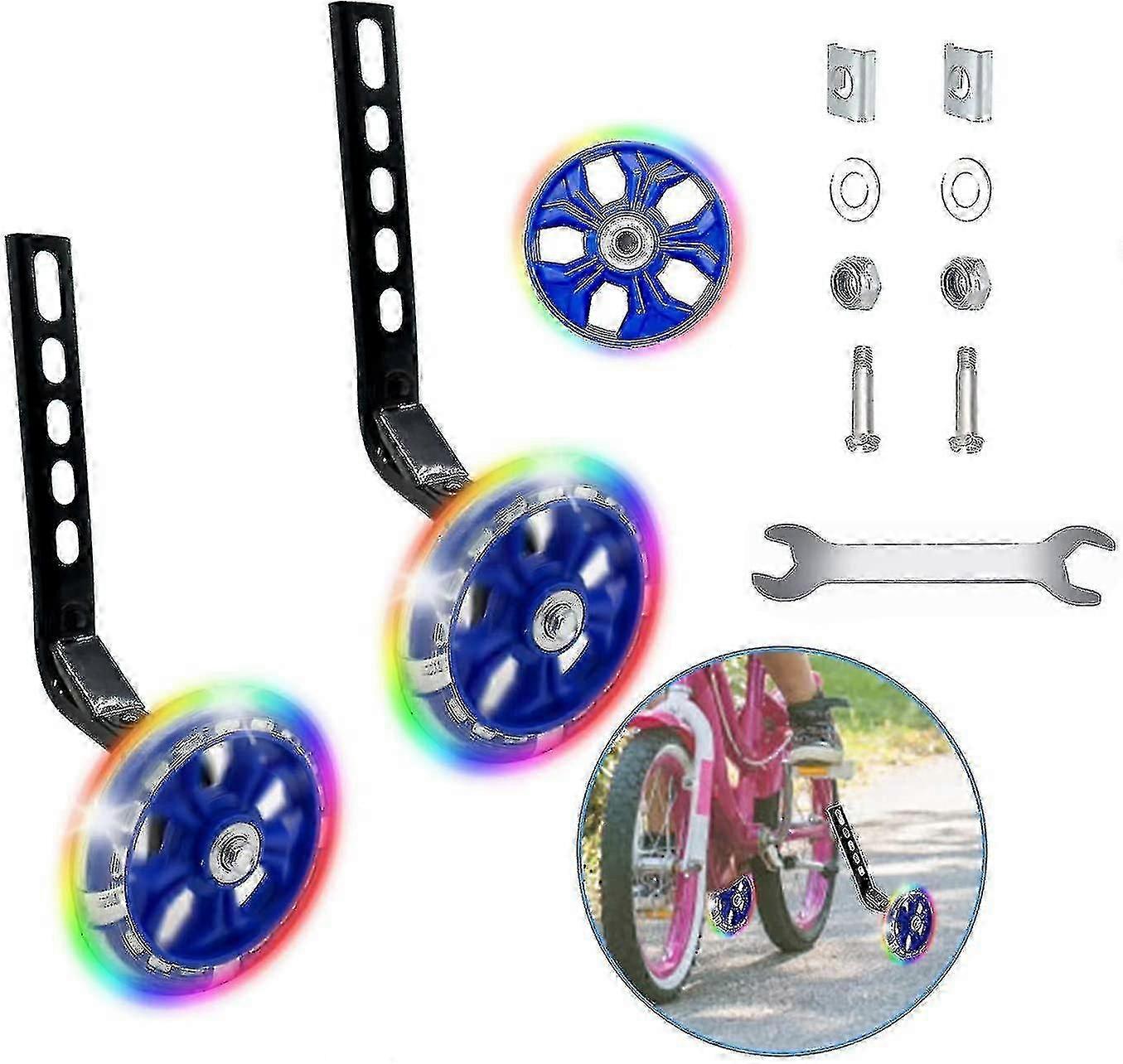 Universal Training Wheels, Stabilisers For Childs Bike, Bicycle Stabilizers Support Wheels, Bike Stabilisers, For All Bikes From 12-20 Inches Mimenor