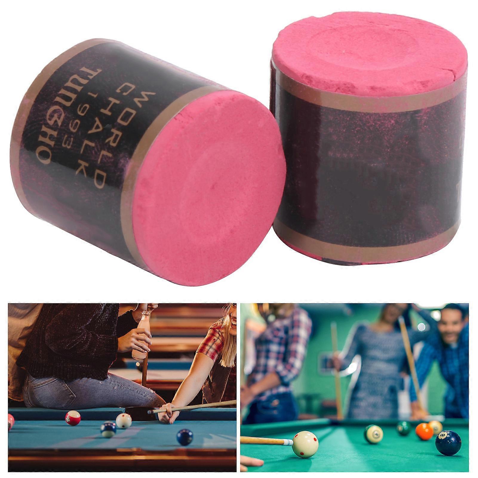 2Pcs Red NoSlip Billiard Cue Chalk 2.4x2.3cm Pool Table Tips