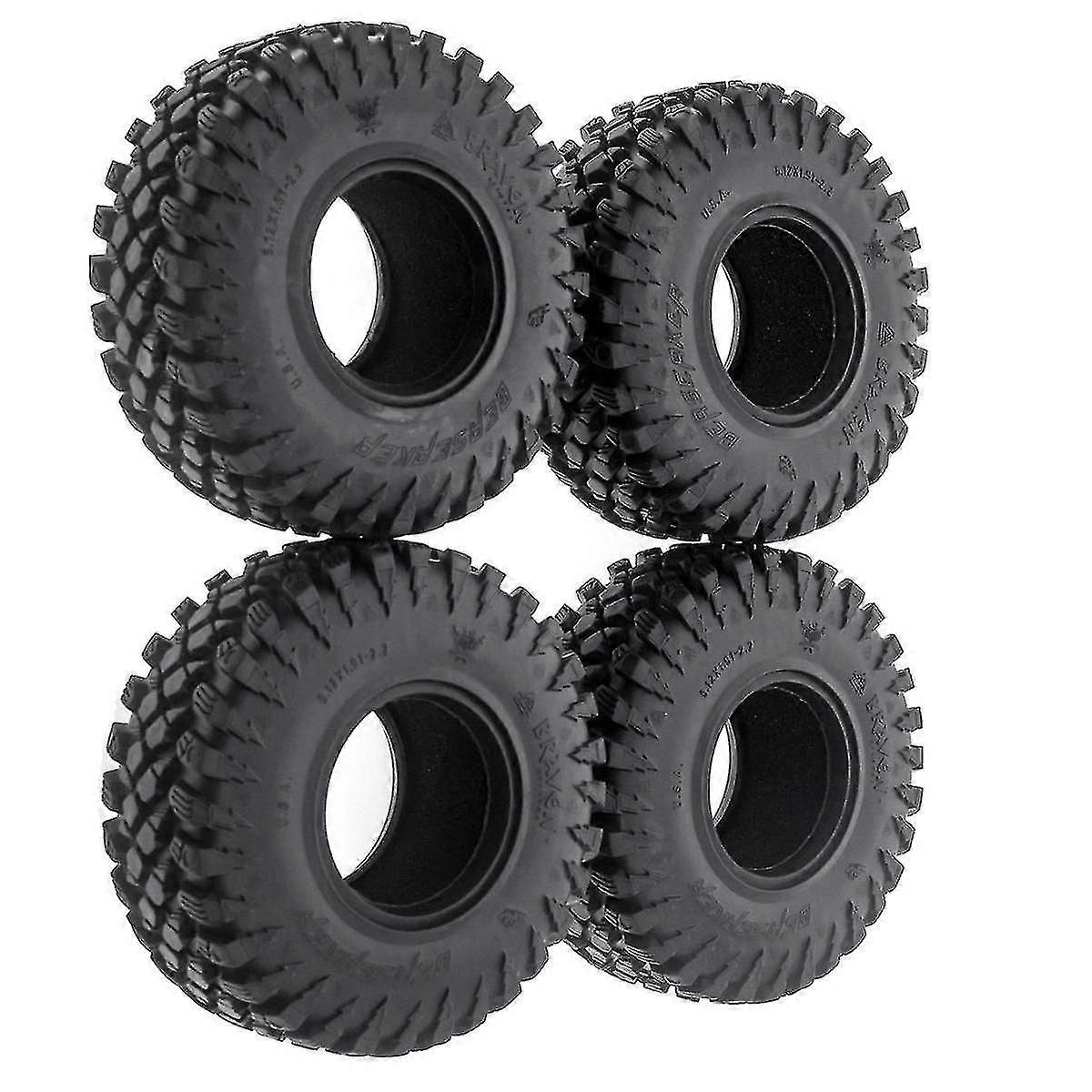 4pcs Crawler 2.2 Inch Tires Soft 128mm Tyre With Foams For Axial Wraith Scx10 -4 2.2