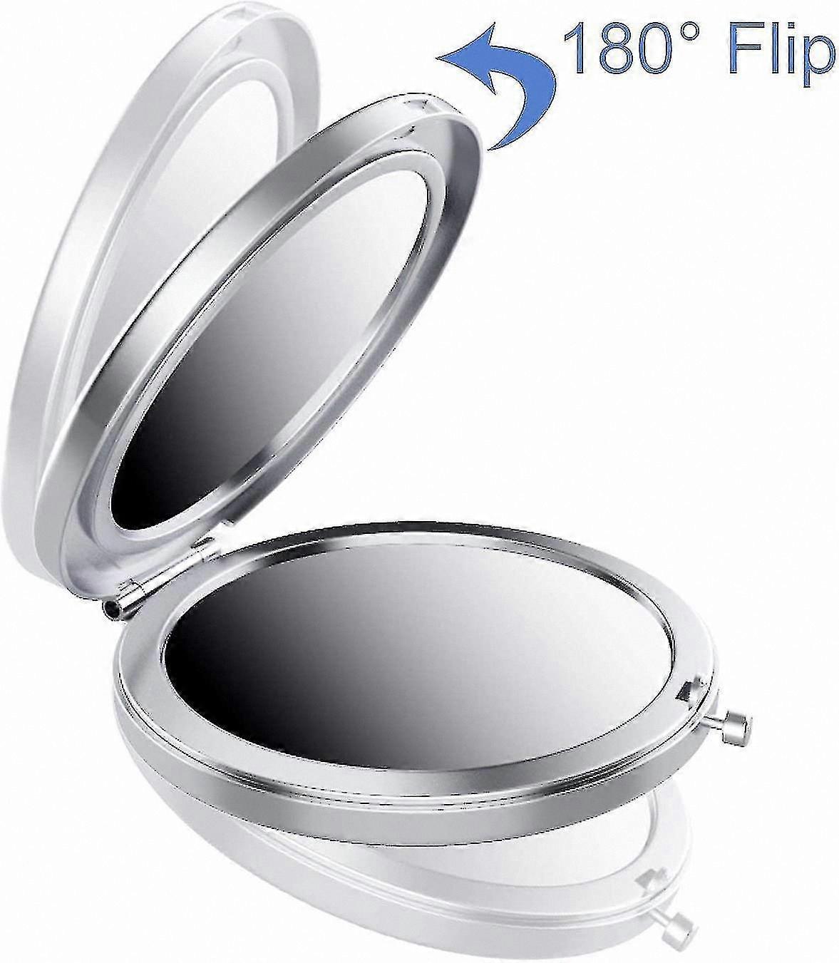 Compact Double-Sided Folding Mirror for Makeup and Travel