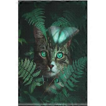 Puzzel voor Volwassenen Kat in Bloemen Legpuzzels voor Volwassenen 300 Stukjes voor Volwassenen & Kinderen Leeftijd 12 Jaar Omhoog Woodiness Puzzels Educatief Spel Uitdaging Om