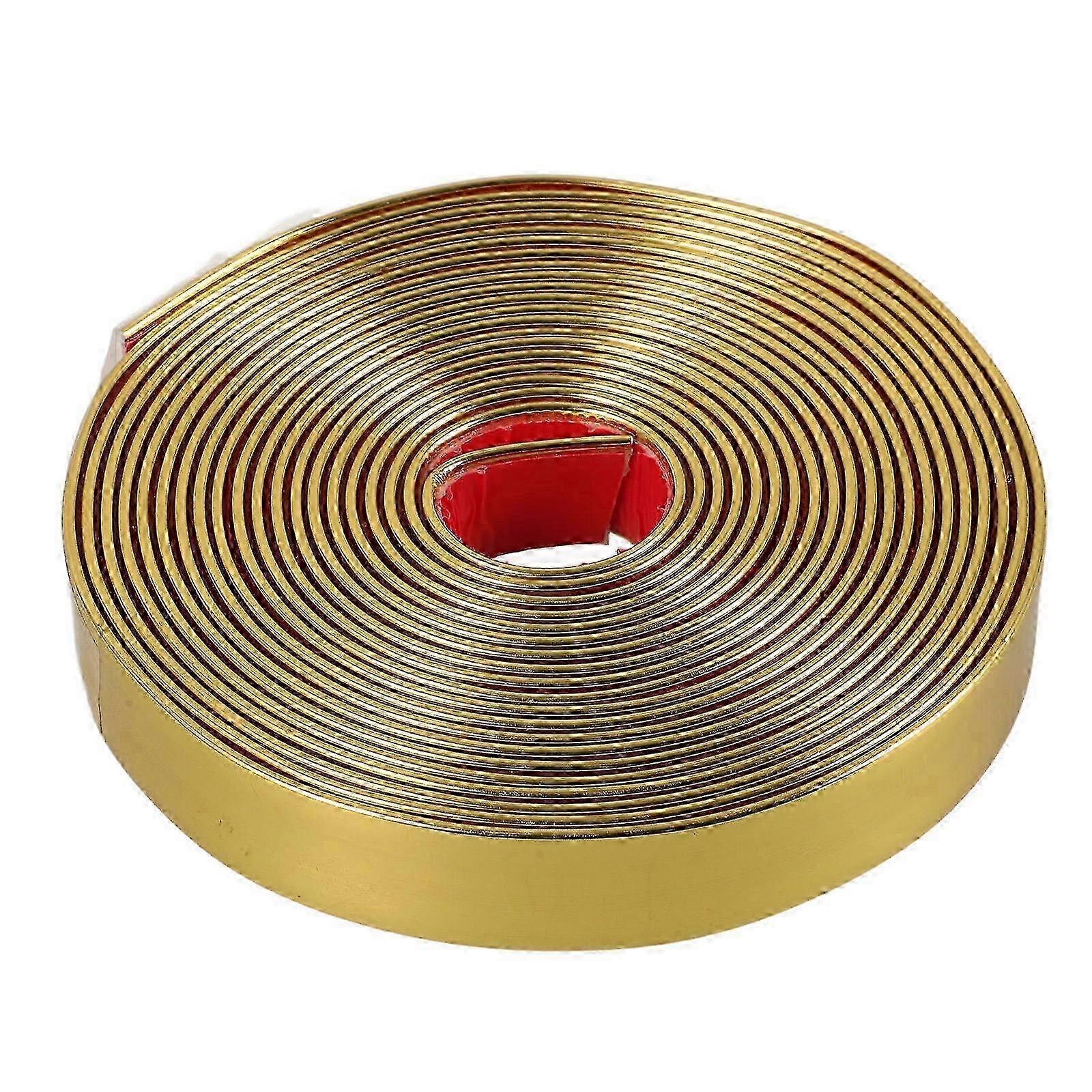 Self-Adhesive PVC Wall Trim Molding for Golden Tile Edge, Ceiling, Mirror & Borders - 1 Roll (196.5" x 0.79" x 0.08")