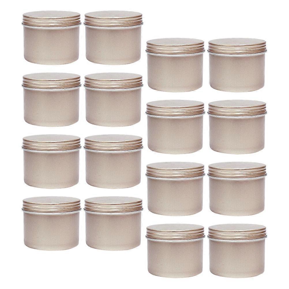 16pcs Round Aluminum Tins with Screw Top Lids – Leak Resistant Cosmetic Cream Containers, Lightweight & Compact Storage Jars for Body Lotion, Tea,