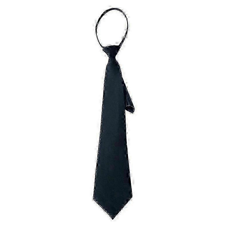 Clip On Tie for Doorman and Steward - Black Matte Security Necktie