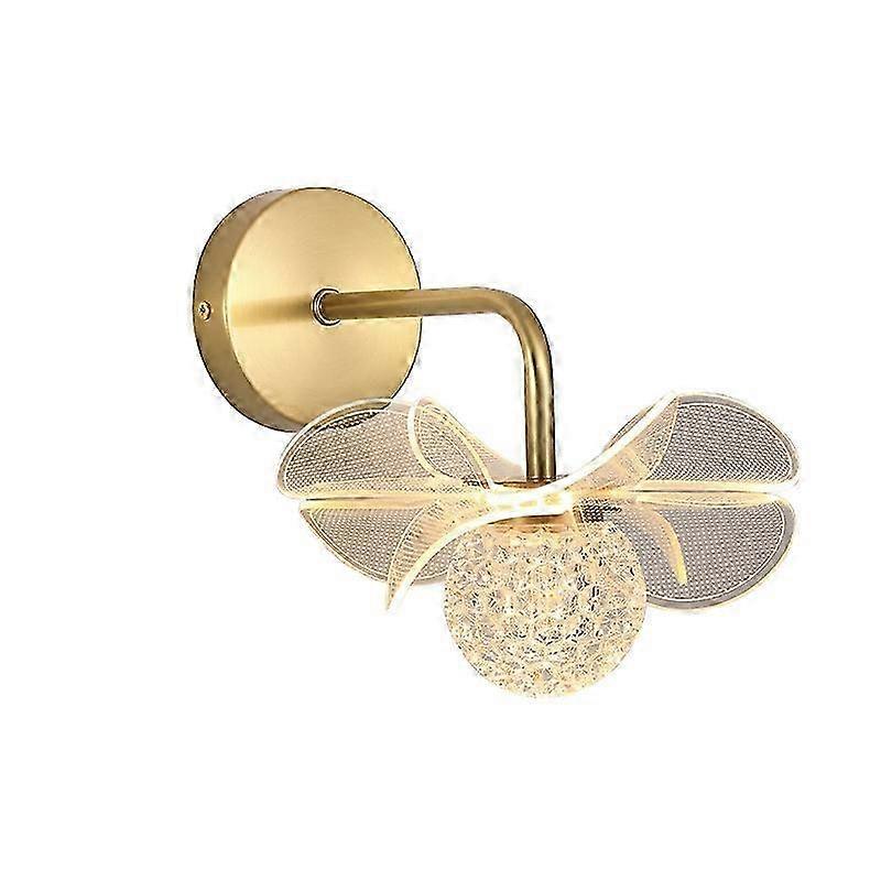 6W Modern Floral Wall Sconce, Dimmable, Acrylic Clear Shade for Liv...