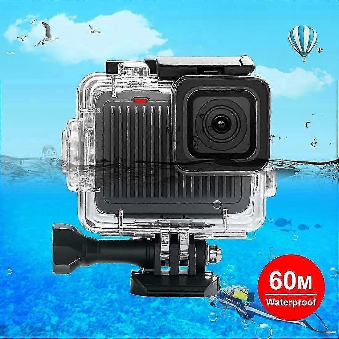 Waterproof Protective Case for Action Camera, 60m/196ft Depth Rating with Buckle for 4K Models